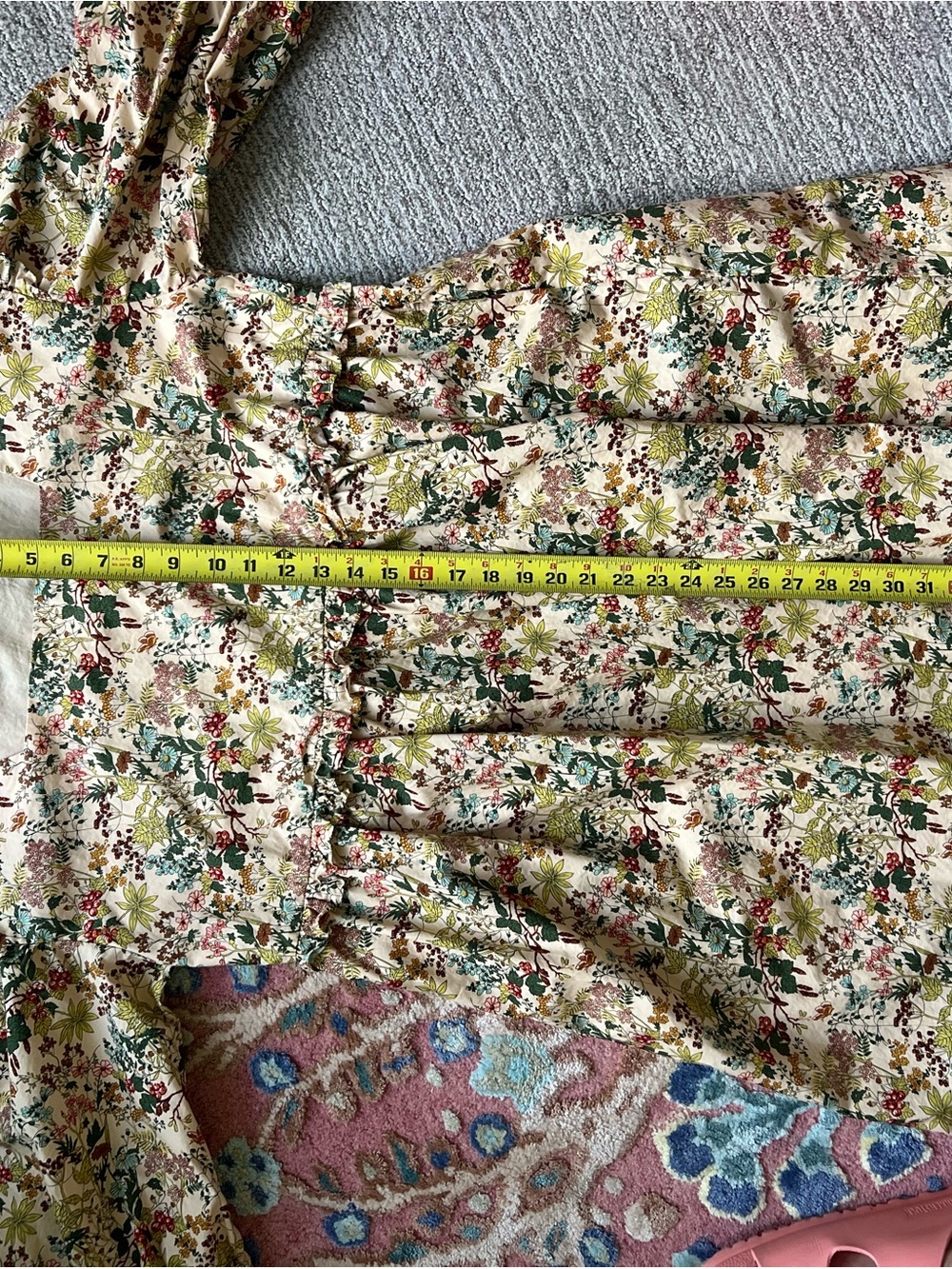 Floral Square-Neck Mini Dress in Cream - Picture 8 of 11